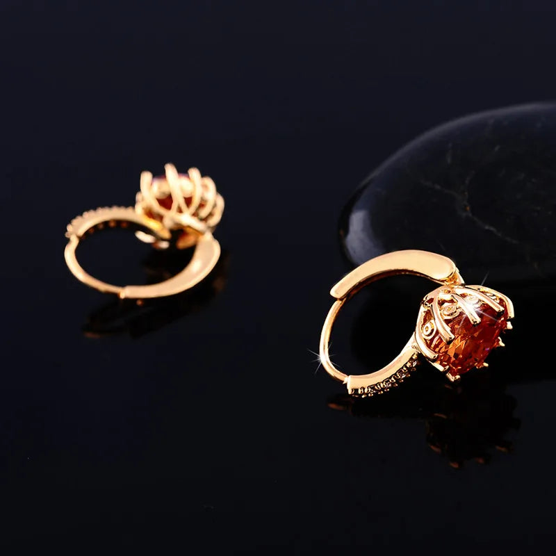 Major Flare Brown Crystal Drop Earrings - Classic - lightweight Major Flare Brown Crystal Drop Earrings - Classic - lightweight